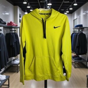 Nike Therma Fit‎ Mens Large KO Flash Swoosh Hoodie Sweatshirt Yellow Blk
